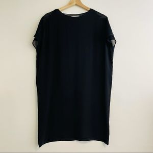 Oak + Fort | Black Chiffon Tunic Dress